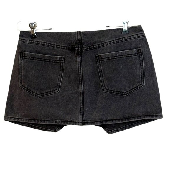 Pretty Little Thing Women's Petite Micro Mini Denim Skirt Black Size 10 NWT - Picture 5 of 8